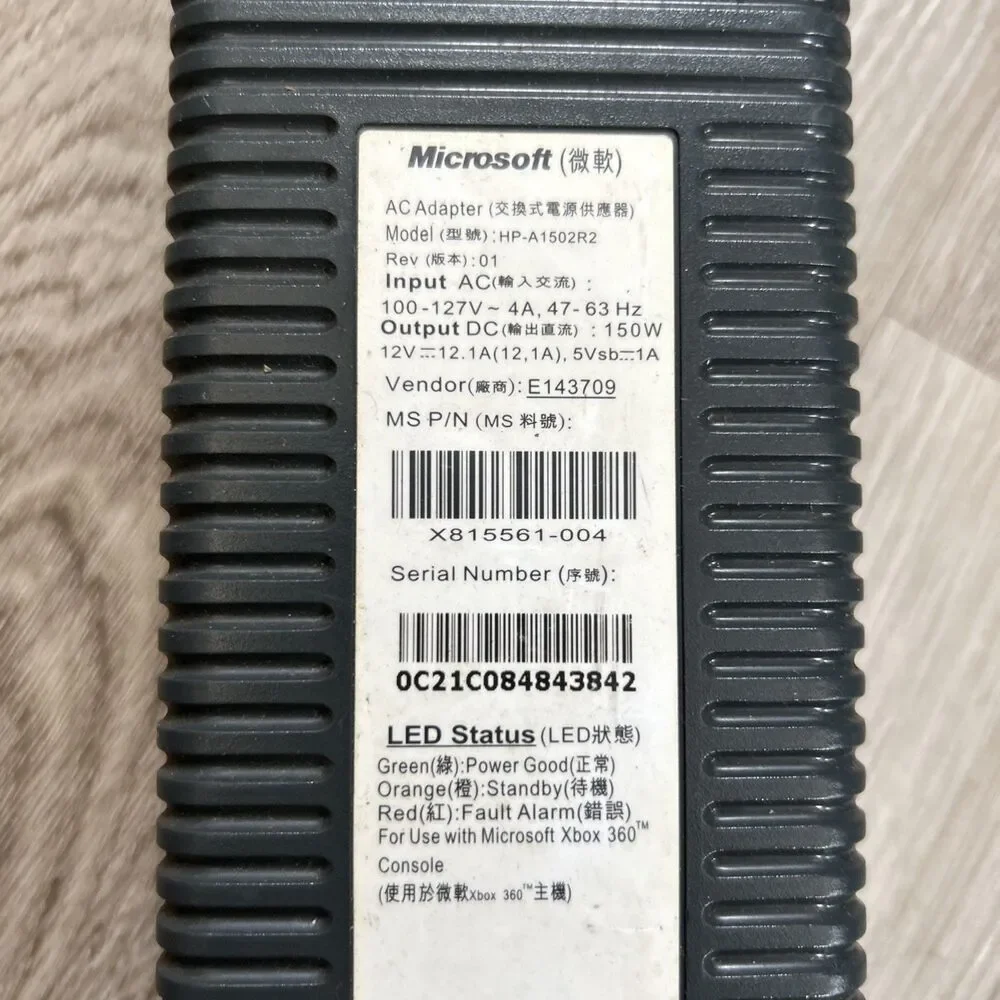 Microsoft Xbox 360 150W AC Adapter Power Supply HP-A1502R2 Jasper OEM Tested